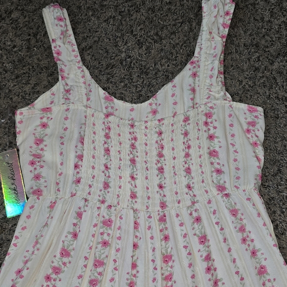 NWT Derek Heart Floral Sundress – Size M – Cottagecore Pink Tiered Dress - Picture 5 of 7
